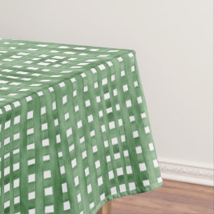 Green Watercolor Gingham Baby Shower Tablecloth