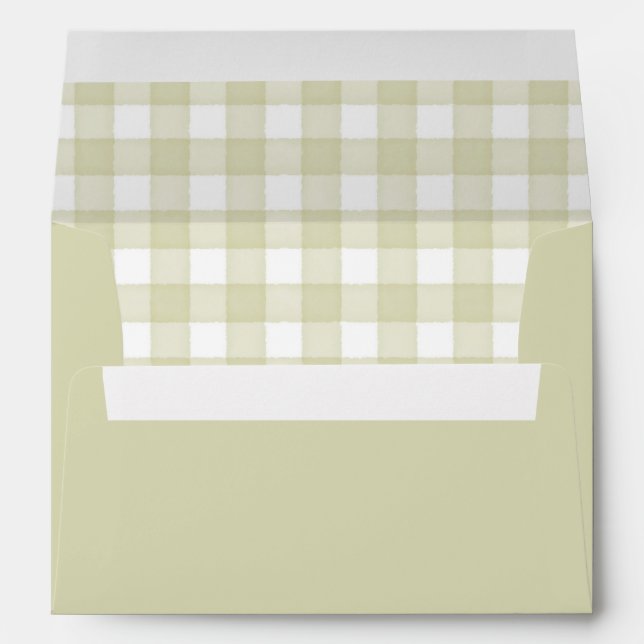 Green Watercolor Gingham Envelope (Back (Bottom))