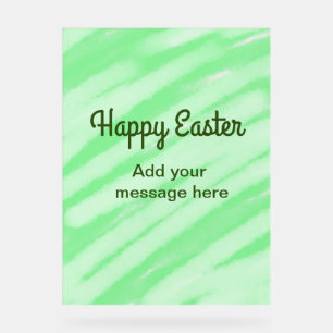 Green watercolor happy Easter add message pastel t Acrylic Sign