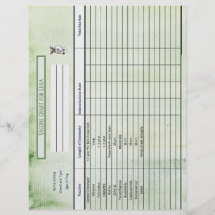 Green Watercolor Immunisation Chart