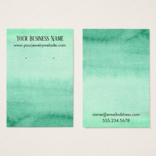 Green Watercolor Ombre Earring Holder Display Card