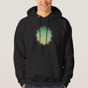 Green Watercolor Ornate Mandala Geometry Yoga Mant Hoodie