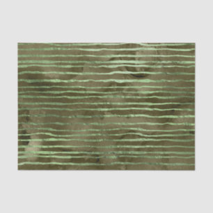 Green Watercolor Stripes Pattern Tissue Paper