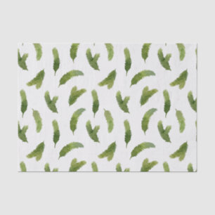 Green Watercolor Tree Branches Christmas Tissue Paper