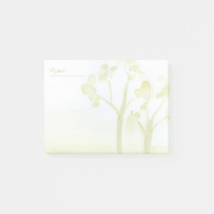 Green watercolor trees post-it notes