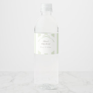 Green Watercolor Water Bottle Label