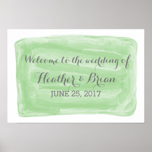 Green Watercolor Wedding Poster