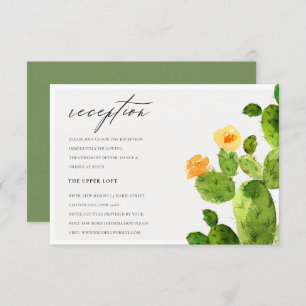 GREEN WATERCOLOUR DESERT CACTUS FLOWER RECEPTION INVITATION