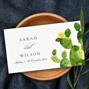 GREEN WATERCOLOUR DESERT CACTUS SAVE THE DATE