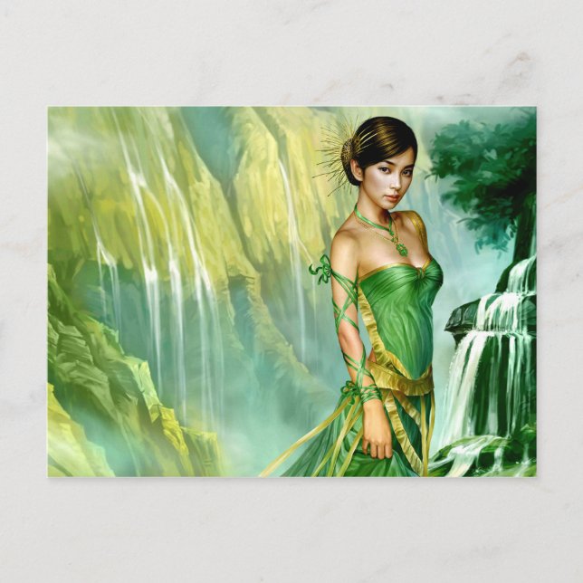 Green waterfall beauty postcard (Front)