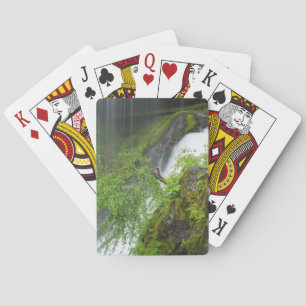 Green Waterfall Scenic Playing Cards