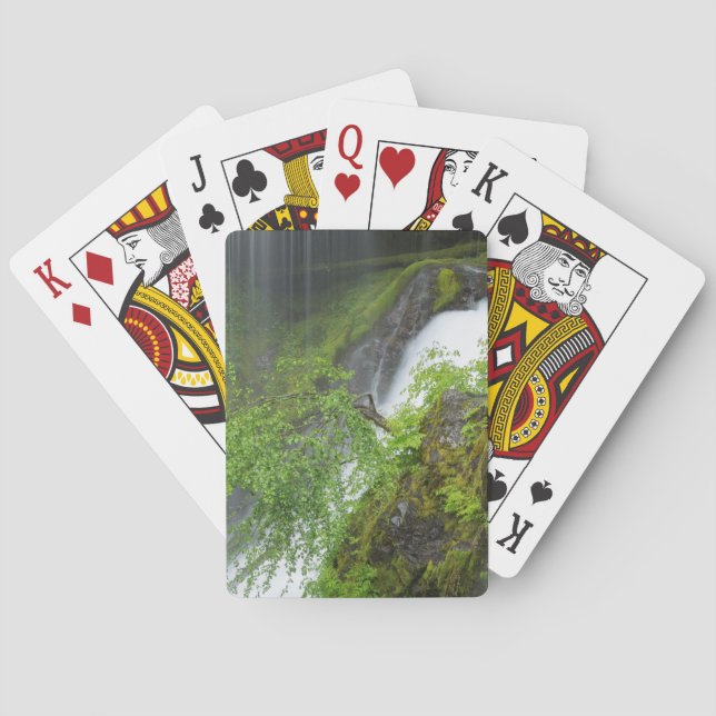 Green Waterfall Scenic Playing Cards (Back)