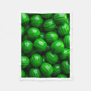 Green Watermelon Bubble Gum Pattern Fleece Blanket