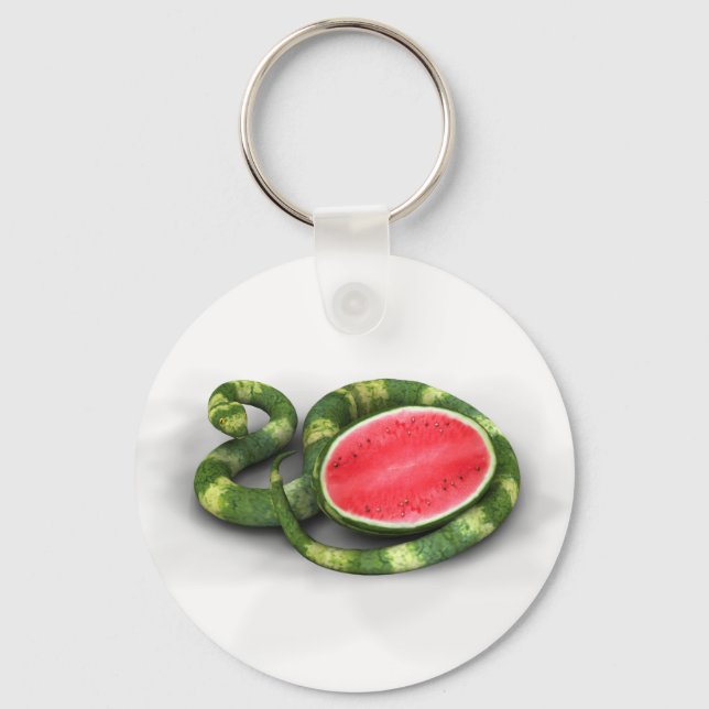 Green Watermelon Snake Key Ring (Front)