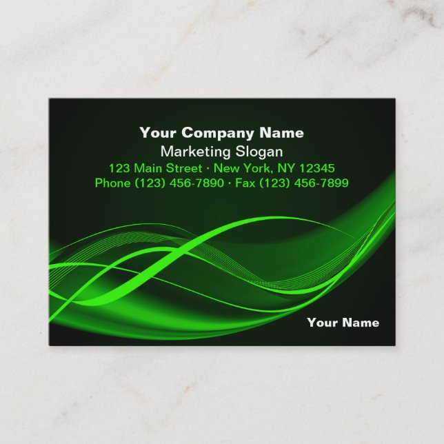Green Wave Business Card (Front)
