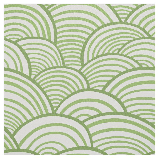Green wave pattern fabric (Swatch)