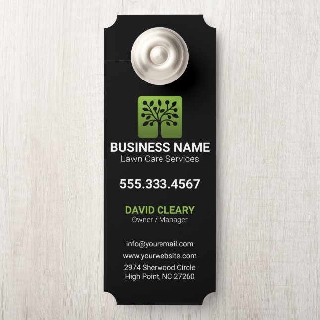 Green Wave Professional Tree Lawn Care Door Hanger (On Knob)