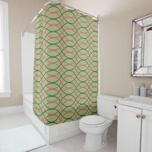 Green Waves Shower Curtain
