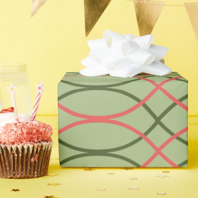 Green Waves  Wrapping Paper (Birthday Party)