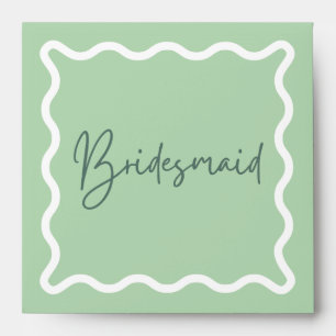 Green Wavy Aesthetic Bridesmaid Proposal Envelope