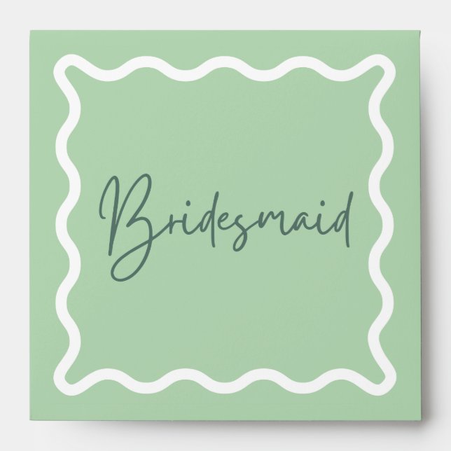 Green Wavy Aesthetic Bridesmaid Proposal Envelope (Front)
