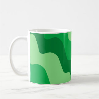 Green wavy ocean waves gradient pattern  coffee mug