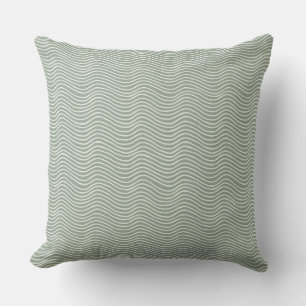 Green Wavy Pattern Cushion
