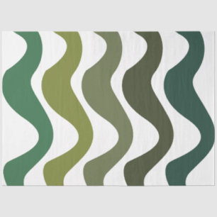 Green Wavy Stripes Tissue Paper