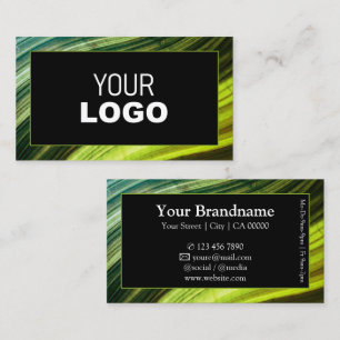 Green Wavy Wooden Wood Style Frame Logo Template Business Card