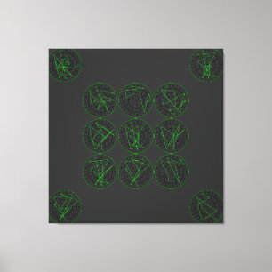 Green Wealth Luck Sigil Series Canvas Print