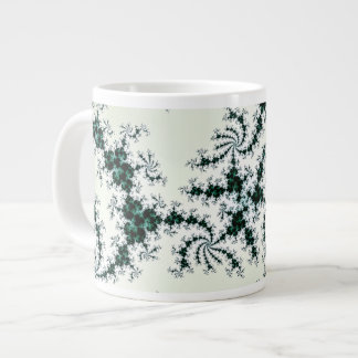Green Webs - delicate fractal lace Large Coffee Mug