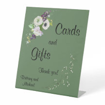 Green Wedding Cards and Gifts Pedestal Sign