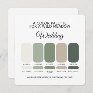 Green Wedding Color Palette Card