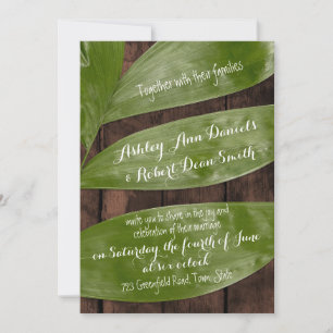 Green Wedding Contemporary Invites Bride & Groom
