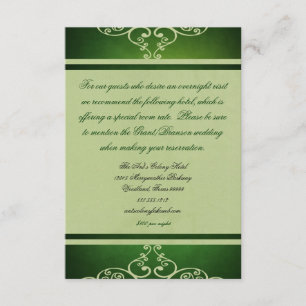Green Wedding Custom  Accommodations Card