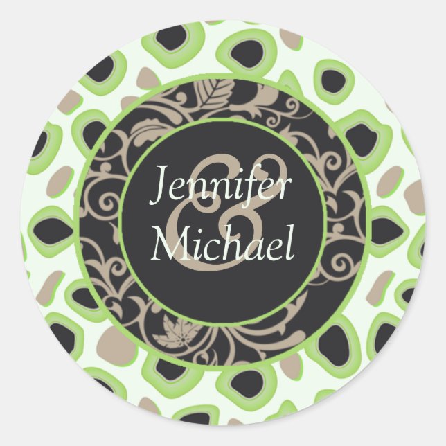 Green Wedding Favour Labels (Front)