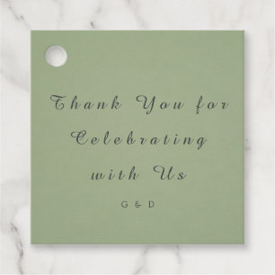 Green Wedding Favour Tag Template