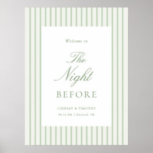Green Wedding Rehearsal Dinner Welcome  Poster