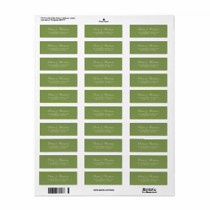 Green Wedding Return Address Label