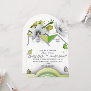 Green Wedding Save the date Template, wedding,  We Invitation