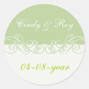 Green wedding stickers