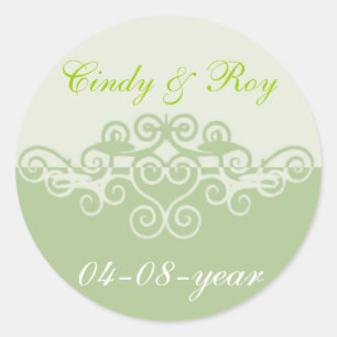 Green wedding stickers