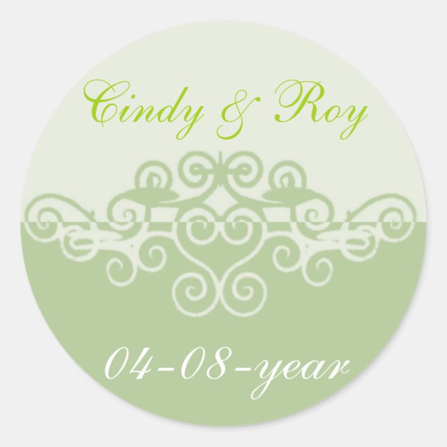 Green wedding stickers (Front)