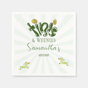 Green Weenies & Tinis Funny Martini Birthday Party Napkin