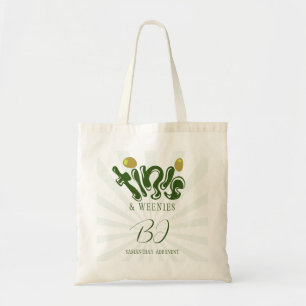 Green Weenies & Tinis Martini Bachelorette Party Tote Bag