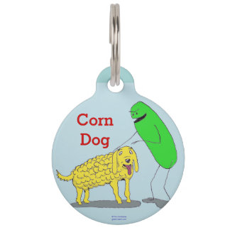Green Weenii "Corn Dog" Pet Tag