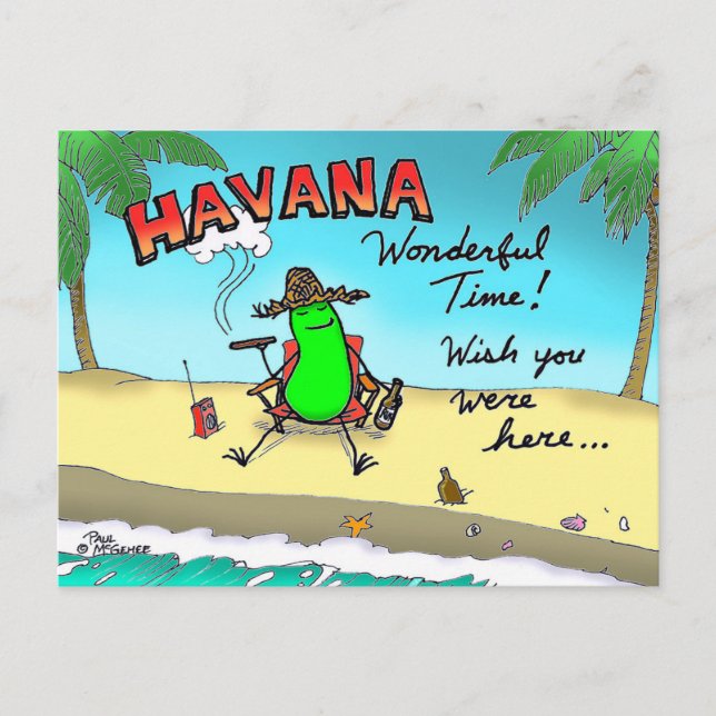 Green Weenii "Havana Wonderful Time" Postcard (Front)