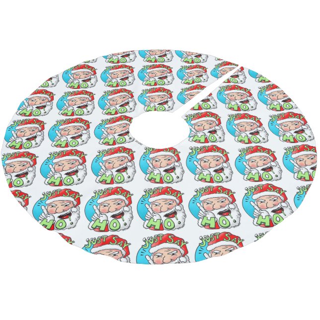 Green Weenii "Just Say HO!" Christmas Tree Skirt (Angled)