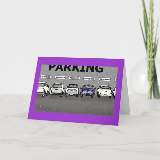 Green Weenii "Parking Lot" Greeting Card (Front)