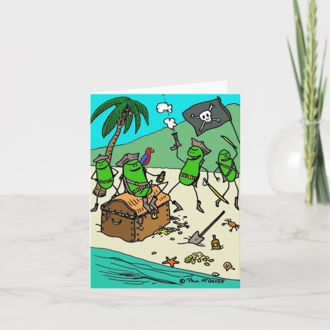 Green Weenii "Pirate Party" Note Card (Front)